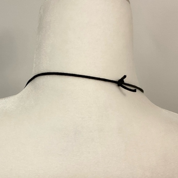 Handmade Clay Beaded Necklace Light Blue Gray White Silver Glitter Marbled - Picture 2 of 2